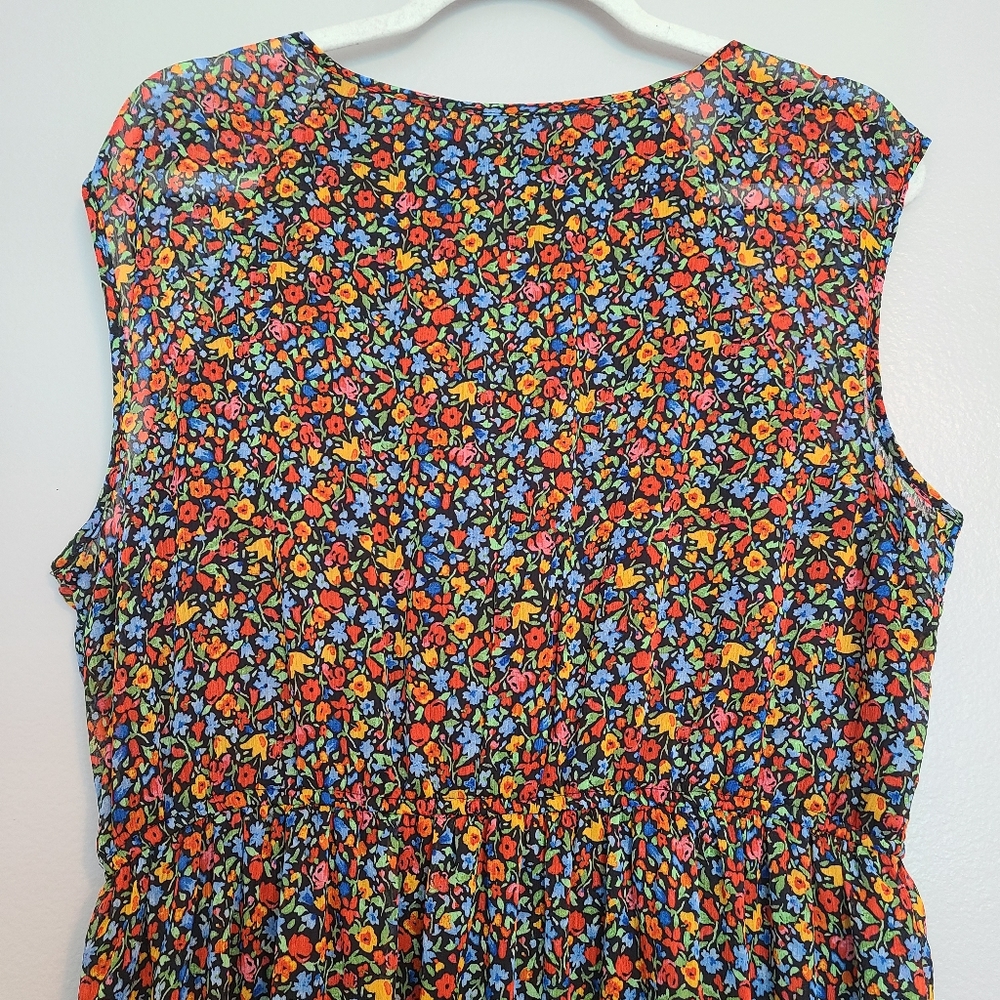nwot Tommy Hilfiger Ditsy Floral Boho Tiered Dress XL Women's 14 - Picture 10 of 12